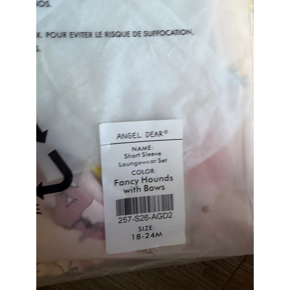 Angel Dear Fancy Hounds with Bows Loungewear Set – Size 18–24 Months – NWT - Picture 2 of 2
